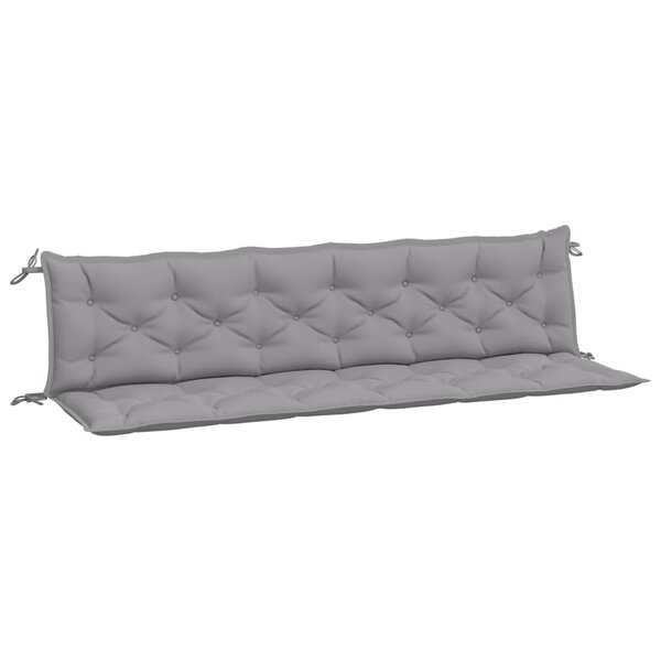 vidaXL Coussins de banc jardin lot de 2 gris 200x50x7 cm tissu Oxford