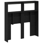 vidaXL Armoire tête de lit avec LED chêne noir 100x17x102 cm