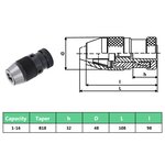 vidaXL Mandrin de perçage MT2-B18 avec plage de serrage de 16 mm