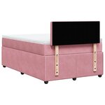 vidaXL Sommier à lattes de lit avec matelas rose 120x190 cm velours