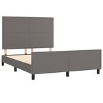 vidaXL Cadre de lit avec tête de lit Gris 140x190 cm Similicuir