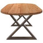vidaXL Table à manger 220x100x74 cm bois de chêne massif ovale