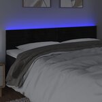 vidaXL Tête de lit à LED Noir 160x5x78/88 cm Velours