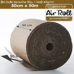 Lot de 20 rouleaux de film bulle d'air largeur 50cm x longueur 50m  - gamme air'roll kraft