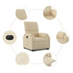 vidaXL Fauteuil inclinable électrique crème tissu