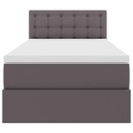 vidaXL Lit avec rangement et LED Gris 100 x 200 cm Cuir synthétique