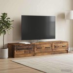 vidaXL Meuble TV Bois ancien 147 x 34 5 x 27 cm Bois d'ingénierie