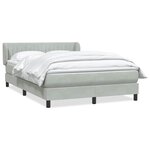 vidaXL Sommier à lattes de lit et matelas gris clair 160x210cm velours