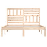 vidaXL Cadre de lit 135x190 cm double bois massif de pin