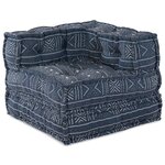 Pouf convertible modulable 2 places en tissu indigo vidaXL