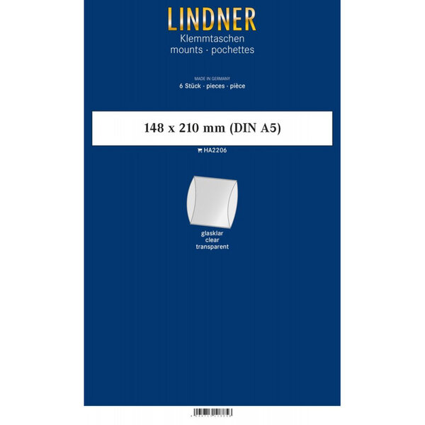 Bandes double soudure 148 x 210 mm pour blocs de timbres. Fond - Transparent