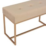 Banquette pouf tabouret meuble banc 80 cm beige velours 3002049
