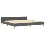 Lit vidaXL Gris Foncé 200x200 cm Tissu