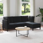vidaXL Ensemble de meubles pour le salon 4 pc Noir Velours
