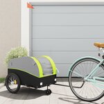 vidaXL Remorque de vélo noir et vert 45 kg fer