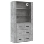 vidaXL Buffet haut Gris béton Bois d'ingénierie