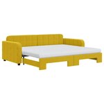vidaXL Lit de jour avec gigogne et matelas jaune 90x200 cm velours