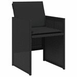 vidaXL Ensemble à manger de jardin coussins 5Pièces Noir Résine tressée