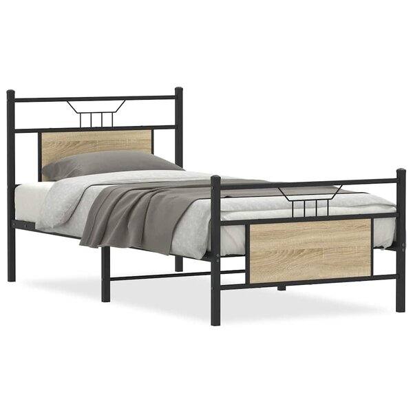 vidaXL Cadre de lit sans matelas chêne sonoma 90x200 cm