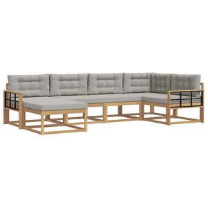 vidaXL Ensemble de canapés d'extérieur 5 Pièces Blanc et gris clair