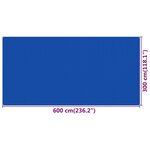 vidaXL Tapis de tente 300x600 cm Bleu PEHD