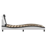 vidaXL Cadre de lit sans matelas blanc et noir 100x200 cm similicuir