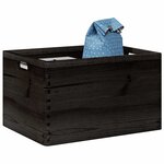 vidaXL Boîte en bois avec poignées noir 40x30x23 cm bois de pin massif