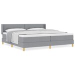 vidaXL Lit à Ressorts avec matelas Gris clair 200 x 200 cm tissu