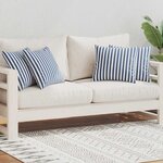 vidaXL Oreiller d'extérieur lot de 4 Impression rayure 45 x 45 cm Bleu