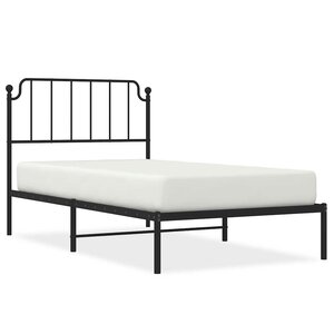 vidaXL Cadre de lit métal sans matelas avec tête de lit noir 100x200cm