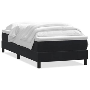 vidaXL Sommier à lattes de lit avec matelas noir 80x210 cm velours