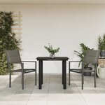 vidaXL Ensemble à manger de jardin 3 Pièces noir textilène et acier