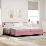 vidaXL Lit à ressorts avec matelas Rose 200 x 200 cm Velours
