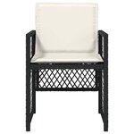 vidaXL Chaises de jardin lot de 4 avec coussins noir résine tressée