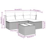 vidaXL Salon de jardin avec coussins 5 Pièces beige résine tressée