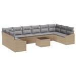 vidaXL Ensemble de salle à manger pour jardin avec coussin 11 Pièces