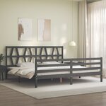 vidaXL Cadre de lit sans matelas gris 200x200 cm bois massif