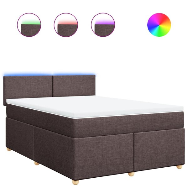 vidaXL Sommier à lattes de lit avec matelas Marron foncé 160x200 cm