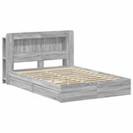 vidaXL Cadre de lit avec rangement Sonoma gris 140 x 200 cm