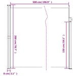 vidaXL Auvent latéral rétractable blanc 200x500 cm