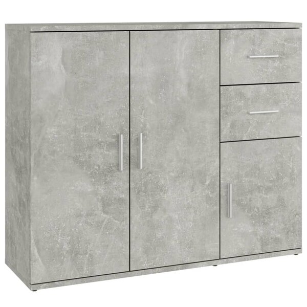 vidaXL Buffet Gris béton 91x29 5x75 cm Bois d'ingénierie