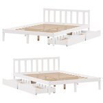 vidaXL Cadre de lit sans matelas blanc 120x200 cm bois de pin massif
