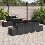 vidaXL Ensemble de canapé de jardin 6 Pièces Noir Poly rotin