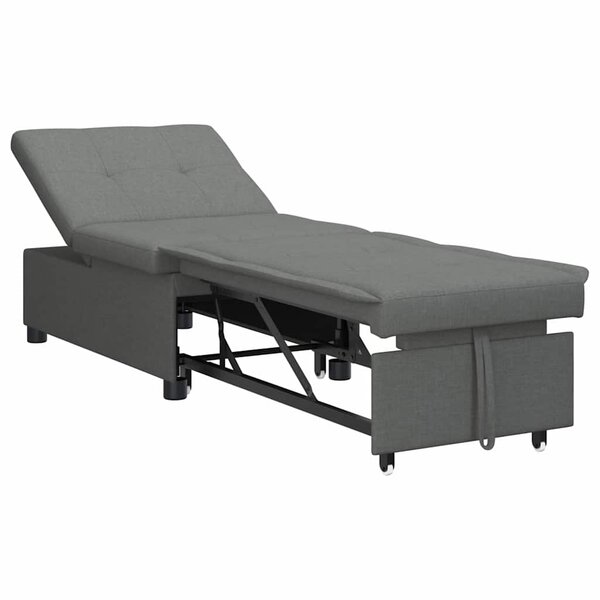vidaXL Canapé-lit escamotable Gris foncé 194 x 50 x 82 cm Contreplaqué
