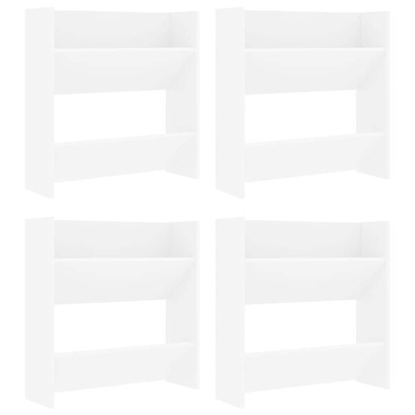 vidaXL Armoires à chaussures murales 4 Pièces blanc bois d'ingénierie