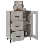 vidaXL Buffet gris béton 69 5x34x90 cm bois d'ingénierie