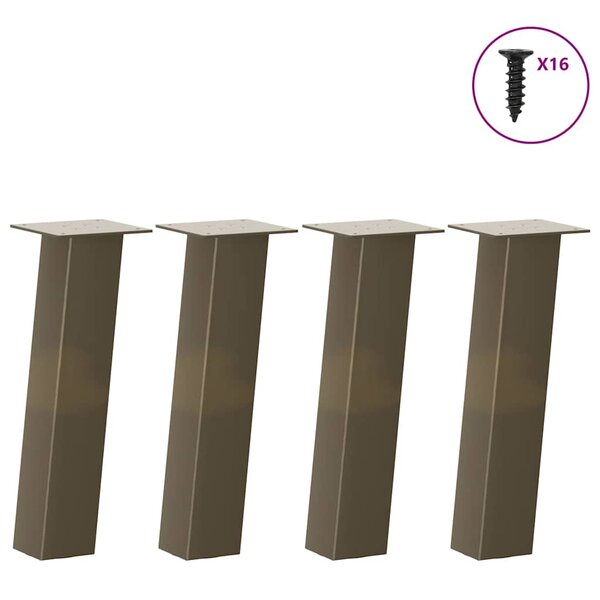 vidaXL Pieds de table basse 4 pièces Acier naturel 42 cm Acier