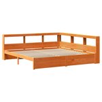 vidaXL Lit Bibliothèque avec stockage 2 Pièces Cire marron 200 x 200 cm