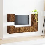 vidaXL Ensemble meuble TV 4 Pièces Chêne fumé Bois d'ingénierie
