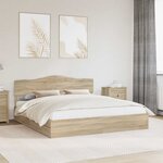 vidaXL Lit de Rangement Chêne Sonoma 180 x 200 cm Bois d'ingénierie